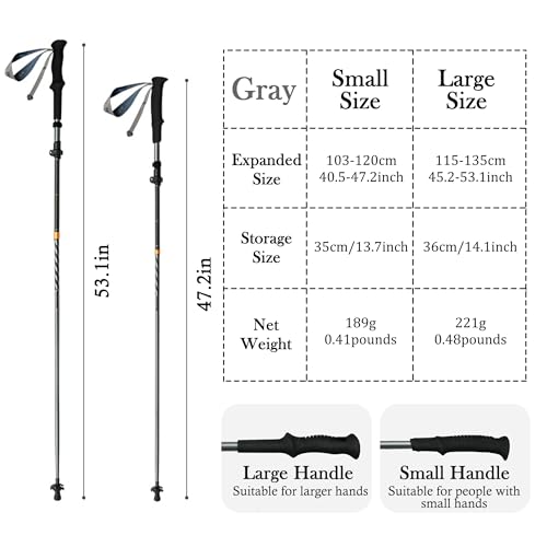 Naturehike 1 PCS UL 3K Carbon Fiber Trekking Pole-7075 Aluminum Adjustable Collapsible 3 Section Ultralight Hiking Stick w...
