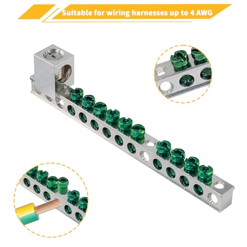 Ground Bar Kit for Eaton, 10 Terminal Grounding Bar Compatible with BR and CH Series Load Centers