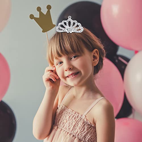 Princess Crown Comb Set for Girl 18 Pcs Silver Tiara Crown with Comb Crystal Tiara Headband Rhinestone Hair Piece Toddler ...