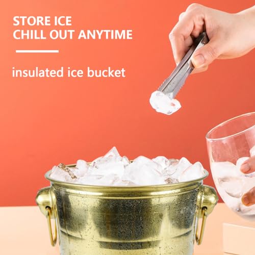 5L Metal Ice Buckets Insulated Ice Bucket Stainless Steel Ice Bucket Drink Cooler Wine Champagne Bucket for Home Restauran...