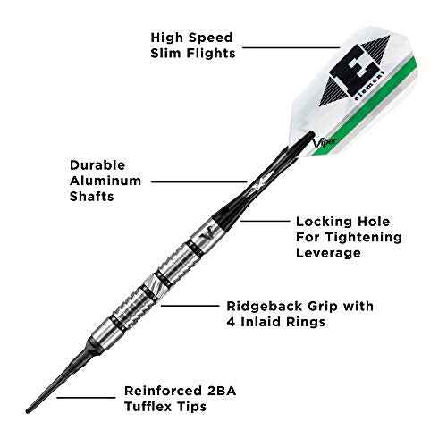 Viper Element 90% Tungsten Soft Tip Darts with Storage/Travel Case, 18 Grams