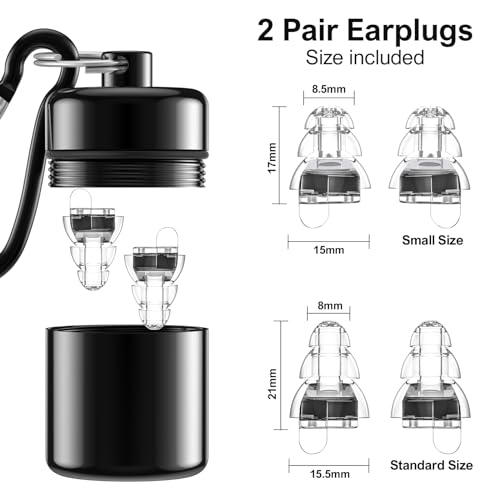 High Fidelity Concert Earplugs for Concerts Musicians，Earplugs for noise reduction，24db Advanced Filter Technology Ear Pro...