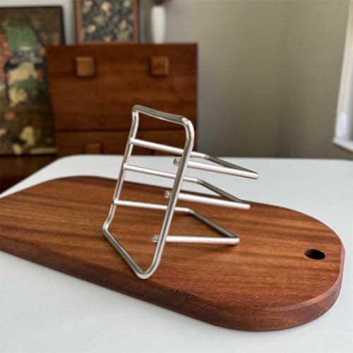 Teensery Cutting Board Holder Stainless Steel Wire Chopping Board Stand Cutting Board Storage Rack Organizer with 2 Slots ...