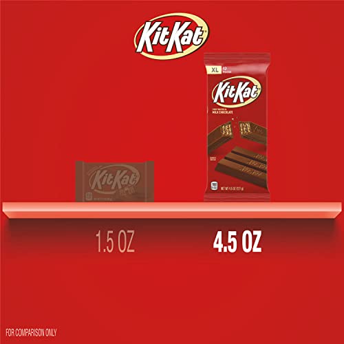 KIT KAT Milk Chocolate Wafer XL, Candy Bars, 4.5 oz (12 Count, 12 Pieces)