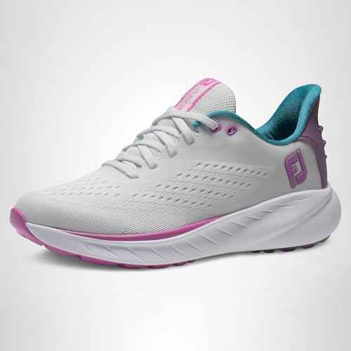 FootJoy Women's FJ Flex XP Previous Season Style Golf Shoe, Grey/Purple, 6