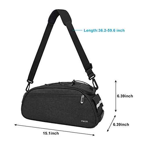 MOSISO Bike Rack Bag, Waterproof Bicycle Trunk Pannier Rear Seat Pouch Cycling Bike Carrier Backseat Storage Luggage Saddle Shoulder Bag