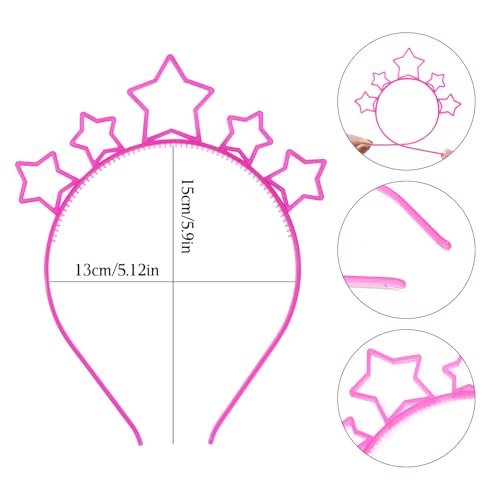 ZIRICHER Star Headband Glow In Dark,Luminous Star Plastic Hairbands with Teeth Cute Cartoon Hair Hoops for Girls Kids,Glow...