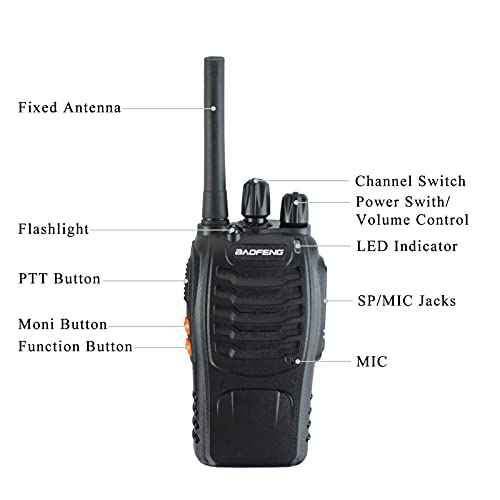 BAOFENG BF-88A Walkie Talkies Handheld FRS Radio License-Free Walkie Talkie for Adults Long Range 16 Channels Two Way Radio with USB C Charger Pack of 6