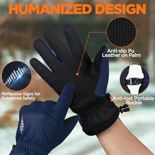 rivmount Winter Waterproof Ski Snow Warm Gloves for Women Men, Windproof Cold Weather Thermal with Touchscreen Fingers, fo...