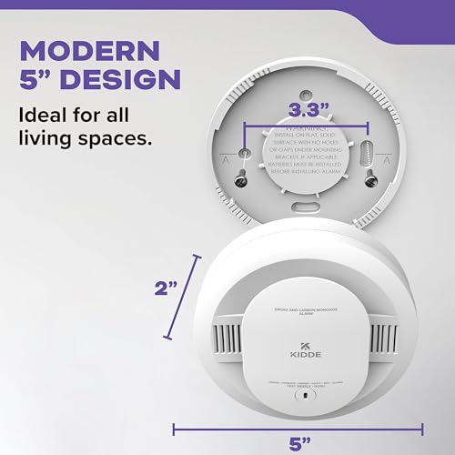 Kidde Smoke & Carbon Monoxide Detector for Home, AA Battery Powered, Voice Alerts, 3-Pack