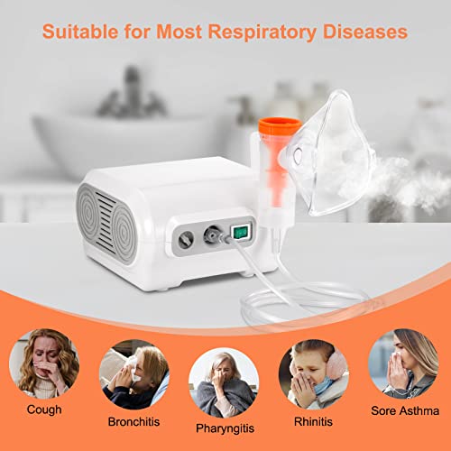 Portable Compressor Nebulizer - Personal Nebulizer Machine for Adults and Kids - Jet Nebulizers Cool Mist Steam Inhaler Nebulizer with 1 Set Accessories