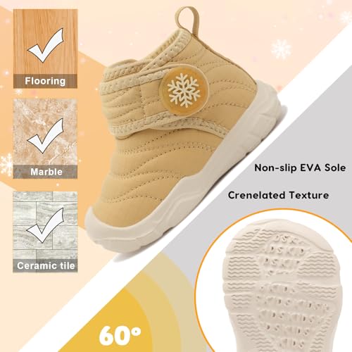 BARERUN Barefoot Baby Boys Girls Boots Warm Winter House Shoes for Toddler Girls Boys Waterproof Fleece Kids Snow Boots Fa...