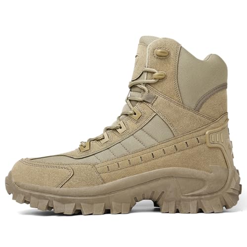 Men's Orthopedic Support Work Boots with Side Zipper, Waterproof Non Slip Lightweight Comfortable Combat Boots for Outdoo...