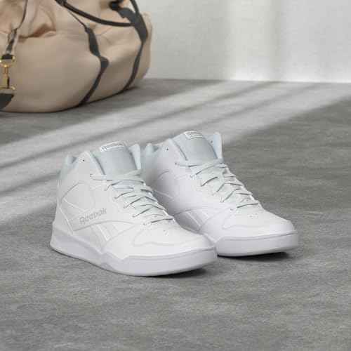 Reebok Men's Royal BB4500 Hi2 High Top Sneakers for Men, White/Light Solid Grey, 8 Extra Wide
