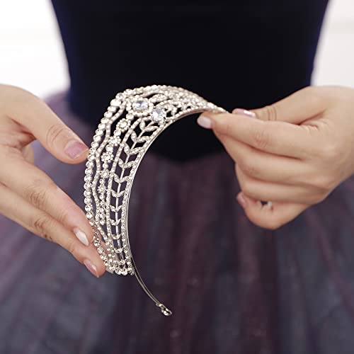 JWICOS Crystal Rhinestone Queen Bride Tiara Crown for Women Brides Headdress Vintage Bridal Birthday Prom Wedding Tiaras a...