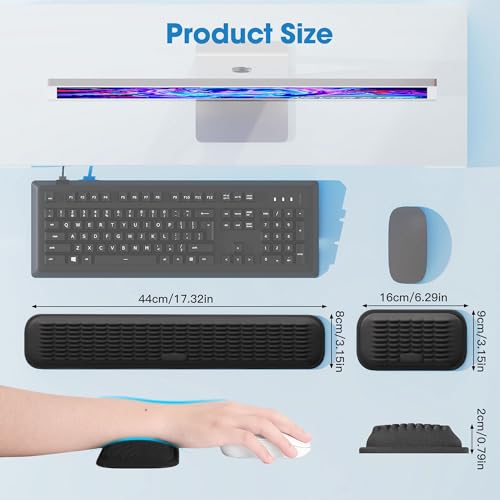 MEKASS Ergonomic Wrist Rest for Keyboard and Mouse, Soft Memory Foam Keyboard Wrist Rest Set with Non-Slip Silicone Base, ...