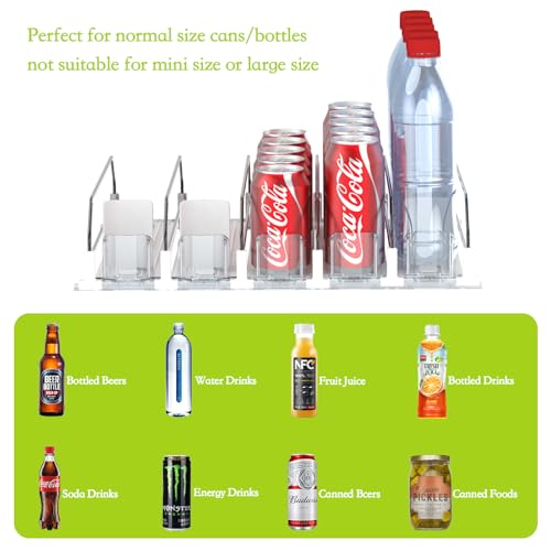 Drink Organizer for Fridge,Self Pushing Fridge Drink Organizer,Automatic Drink Dispenser for Fridge-Holds up to 25 Cans