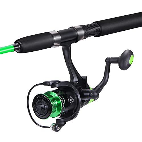 Sougayilang Catfish Fishing Rod and Reel Combo, 2-Piece Spinning Combo, Durable Graphite & Glass Blanks Fishing Pole for C...