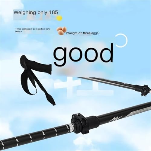 Carbon Fiber Ultra-Light Telescopic Trekking Pole Lightweight Portable Folding Non-Slip Outdoor Trekking