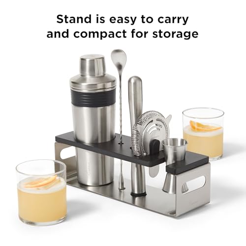 Rabbit Classic Bar Tool Set – 6-Piece Stainless Steel Cocktail Shaker & Barware Kit with Stand – Premium Home Bar Tools fo...