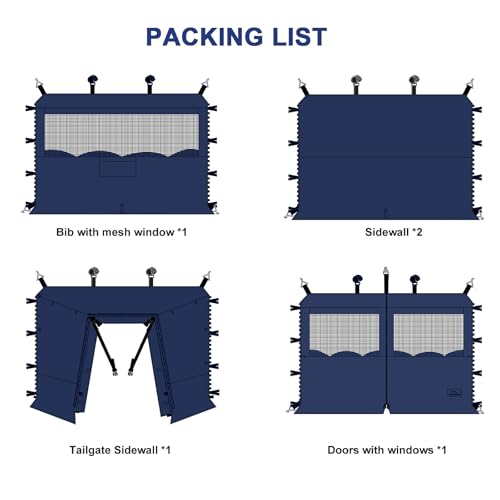 KAMPKEEPER 5pcs Sidewalls for 10X10 Commercial Instant Canopy Tent, SUV Tailgate Sidewalls