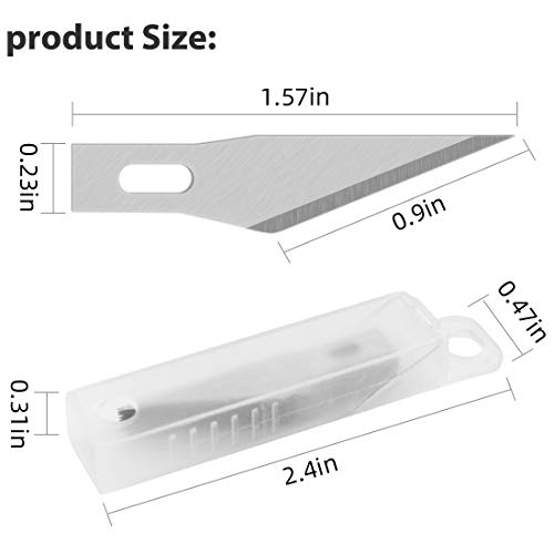 DIYSELF 1 Pcs Craft Knife Hobby Knife with 11 Pcs Stainless Steel Blade Kit, 1pcs Steel 15CM Ruler for Art, Scrapbooking, ...