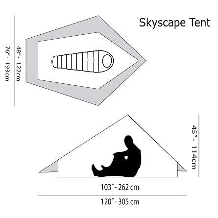Six Moon Designs Skyscape Trekker Dark Green 1 Person 28 oz. Ultralight Backpacking Tent. Our Longest Shelter. Floor Stret...