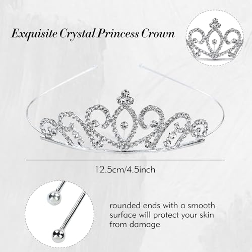 Cinaci 8 Pieces Silver Metal Bridal Wedding Party Prom Rhinestone Headbands Flower Girl Hair Bands Tiaras Crowns Accessori...
