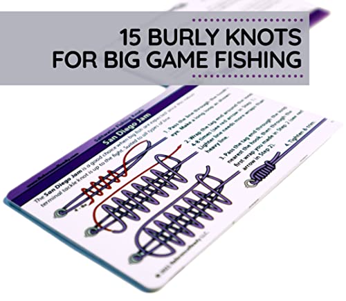 ReferenceReady Saltwater Fishing Knot Cards - Waterproof Pocket Guide to 15 Big Game Fishing Knots | Includes Portable Boo...