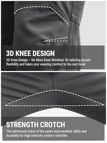 FLYFIREFLY Men's Tactical Cargo Pants Water Resistant Ripstop Outdoor Quick Dry Hiking Work Pants with Pockets(No Belt)