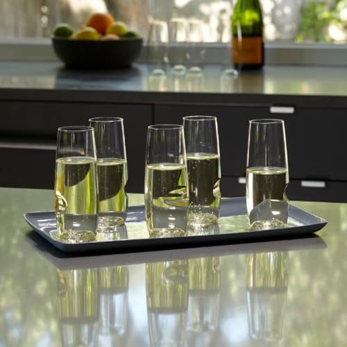 Unbreakable Stemless Flute Glass – Set of 8, 8oz, Dishwasher Safe, BPA-free Tritan, Clear Stemless Champagne Glasses, Shat...
