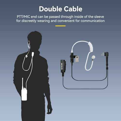 Retevis Acoustic Tube Earpiece for Motorola Walkie Talkies, Compatible with Motorola CP185 CP200 CP200d GP300 GP2000 MAG ONE A10 Walkie Talkies, Two Way Radio Headset with Big PTT Button(10 Pack)