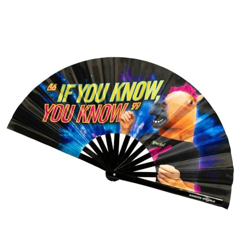Kandies World Custom Festival Folding Hand Fan - Unique Designs, Made of Bamboo, Clacking Sound, Lightweight - Perfect Rav...