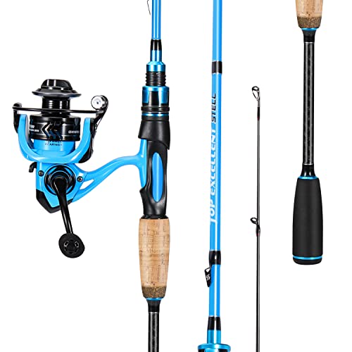 Sougayilang Spinning Combo, Medium Heavy Fishing Pole and 2000 Spinning Reel Set, Fishing Rod and Reel Commbo for Bass Fis...