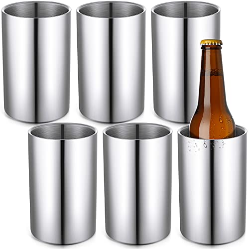 Potchen 6 Pack Wine Chiller Bucket Wine Bottles Cooler Bulk, Stainless Steel Double Wall Insulated Champagne Ice Bucket fo...