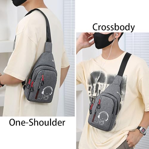 Luminous Light Crossbody Bag Single- Shoulder Backpack Adjustable Portable Men's Outdoor Hiking Sports Backpack