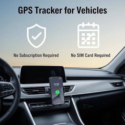 No Subscription Mini GPS Tracker for Vehicles Work with Find My(iOS Only) Magnetic Case Real Time Tracker Tag Hidden Car L...