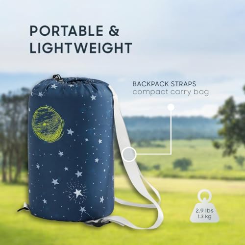 Wake In Cloud - Kids Sleeping Bag for Boys Toddlers, Camping in Warm Cold Weather, Backpacking Lightweight Compact Outdoor...