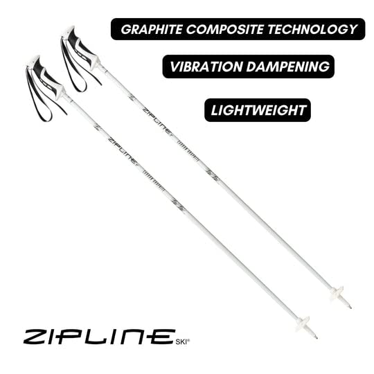 Zipline Lollipop 14.0 Graphite Carbon Composite Ski Poles – Lightweight, Durable, All-Mountain – Ergonomic Grip, Vibration...