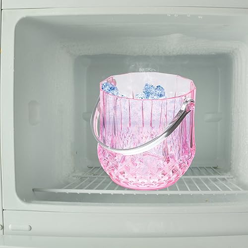 HOLIDYOYO Ice Bucket with Tongs,Plastic Ice Cube Container Beer Wine Chiller with Handle Beverage Tub Wine Bucket for Part...