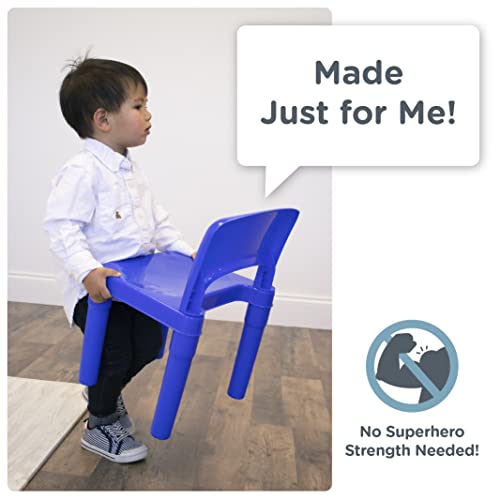 Humble Crew Kids Activity Table and 2 Chairs Set, White/Blue/Red - 2-in-1 Toddler Play Table Building Blocks Compatible - ...