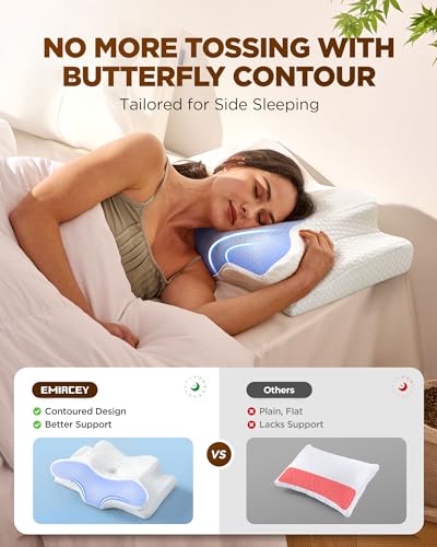 Dream Without Pain Cervical Neck Pillow for Sleeping, Ergonomic Side Sleeper Pillows for Adults, Cooling Orthopedic Pillow...