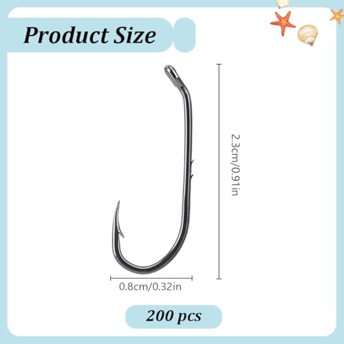 FREEBLOSS 200Pcs Live Shrimp Hook Bait Holder Double Barbed Fishing Hooks Saltwater Freshwater Inline Fish Hooks Replaceme...