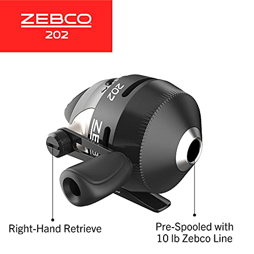 Zebco 202 Spincast Fishing Reel, Size 30 Reel, Right-Hand Retrieve, Durable All-Metal Gears, Stainless Steel Pick-up Pin, ...