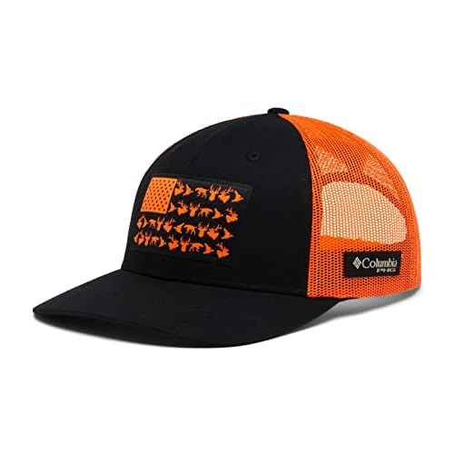 Columbia Unisex PHG Game Flag Mesh Snap Back - High, Black/Blaze, One Size