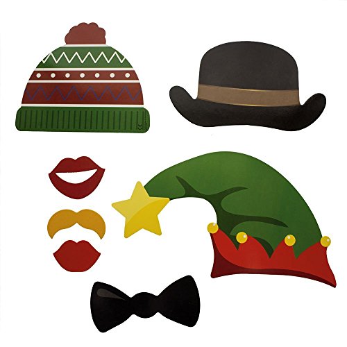 Festive Holiday Christmas Photo Booth Props with Card Frame Holiday Party Decoration and Entertainment