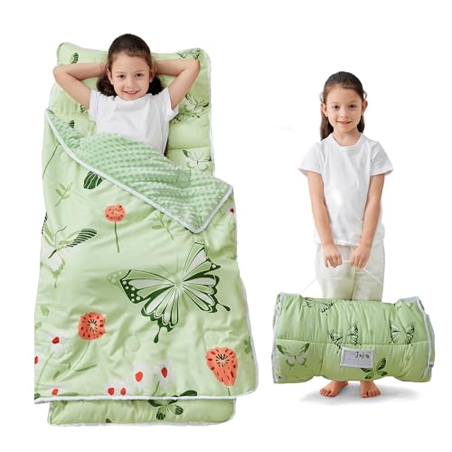 Lasoftan Toddler Nap Mat with Pillow and Blanket, Extra Large Rolled Napping Mats,Slumber Bags for Boys Girls,Kids Sleepin...