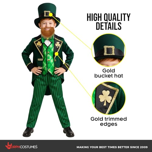 Morph Leprechaun Costume Kids Boy, Boys Leprechaun Costume, St Patricks Day Costumes Kids, Full St Patricks Outfit Boys