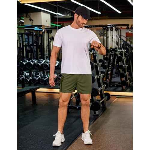 COOFANDY Men's 2 Pack Gym Workout Shorts 5 Inch Mesh Athletic Shorts Quick Dry Running Shorts with Pockets