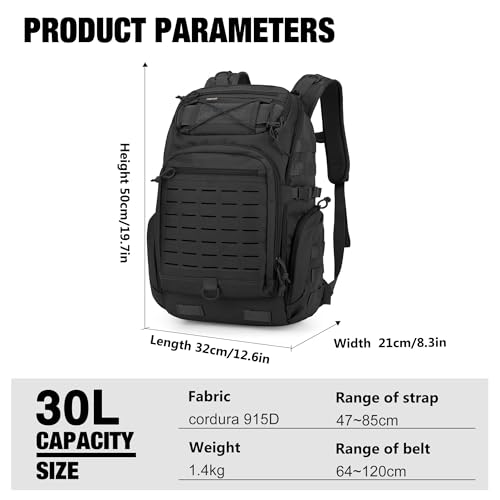 Mardingtop 30L Molle Military Backpack, Tactical Backpack for Men, Cordura Backpack for Hiking,Camping,Trekking
